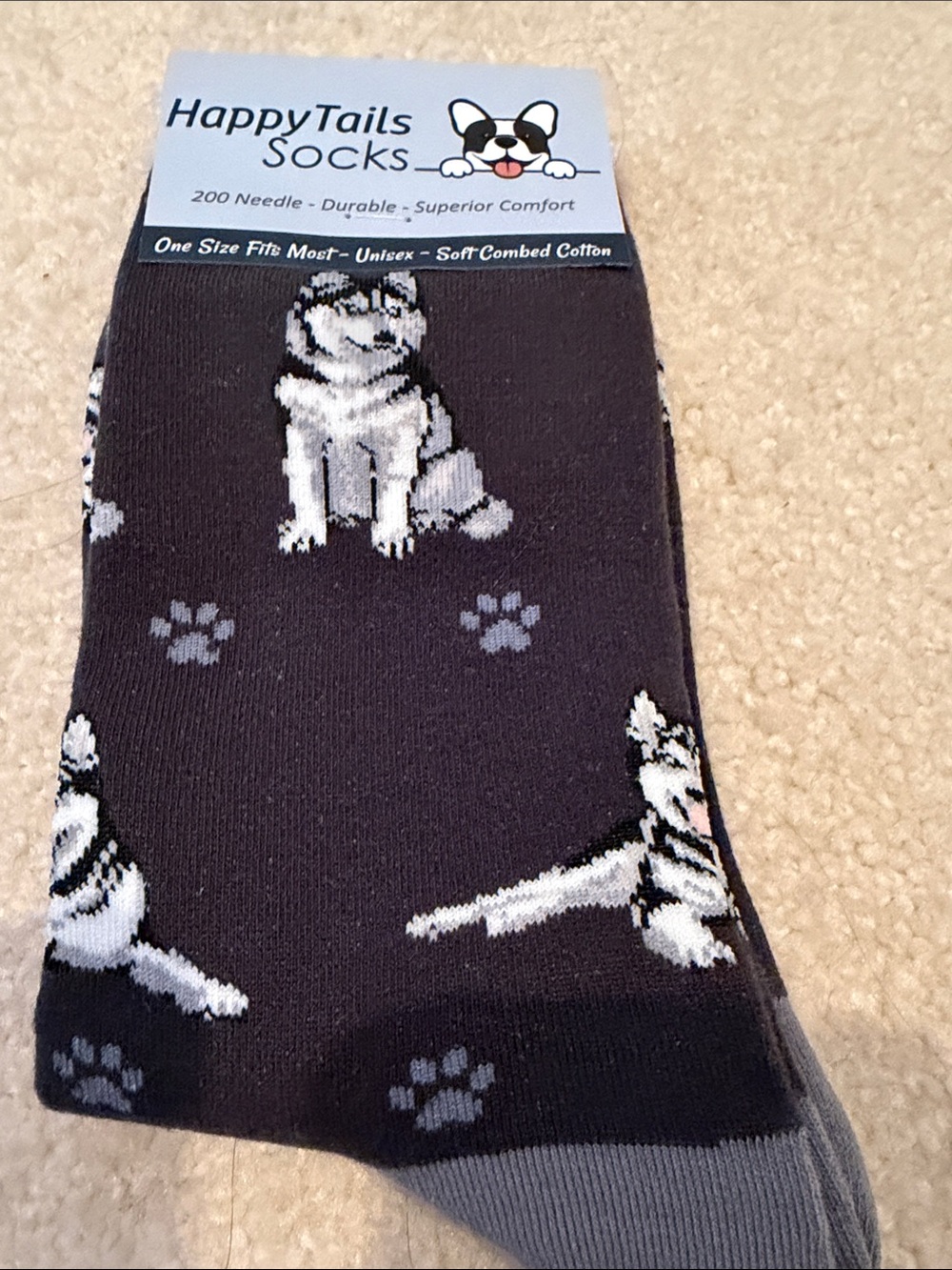 NWT HappyTails Siberian Husky Socks
